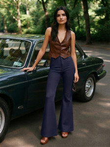 KOTTY Regular Fit Women Dark Blue Trousers