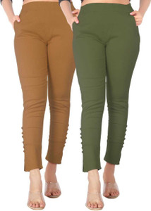 DEEPA ENTERPRISE Regular Fit Women Beige, Light Green Trousers