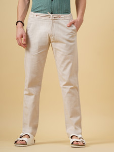Paul Street Straight Fit Men Beige Trousers