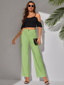 Marc Laurent Comfort Fit Women Light Green Trousers