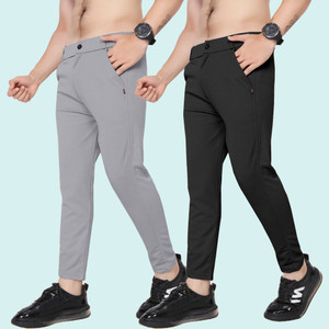 METRONAUT Regular Fit Men Grey, Black Trousers