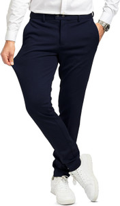 AVOLT Slim Fit Men Dark Blue Trousers