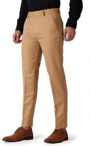 YGDEAL Regular Fit Men Beige Trousers