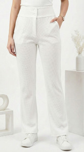 NEXSUS APPARELS Straight Fit Women White Trousers