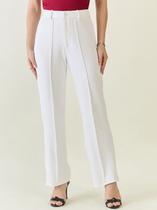 AAYU Regular Fit Women White Trousers