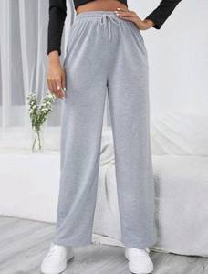 PERFETTE WOLLO Regular Fit Women Grey Trousers