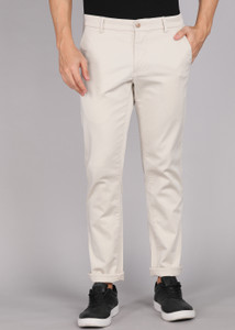 Arrow Sport Slim Fit Men Beige Trousers