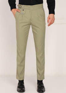 SAM & JACK Regular Fit Men Light Green Trousers