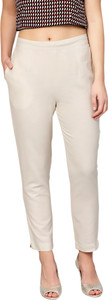D&H Regular Fit Women Cream Trousers