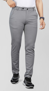 COMBRAIDED Slim Fit Men Grey Trousers