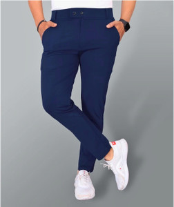 Vimla Textile Regular Fit Men Blue Trousers