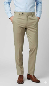Vellical Slim Fit Men Khaki Trousers
