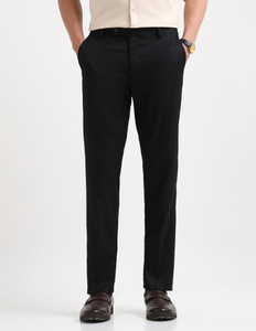 ARROW Tapered Men Black Trousers