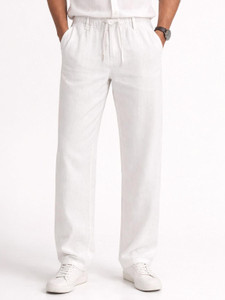 cry store Comfort Fit Men White Trousers