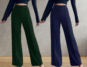 Kintu Parantu Regular Fit Women Green, Blue Trousers