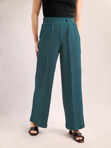 PURVAJA Loose Fit Women Blue Trousers
