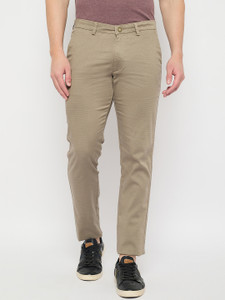DUKE Slim Fit Men Beige Trousers