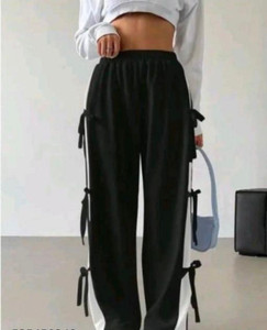 BLOOK SHOP Loose Fit Women Black Trousers