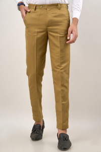 SHREEAARVI Regular Fit Men Gold Trousers