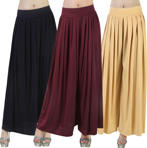 Zariya Enterprises Flared Women Black, Maroon, Gold Trousers