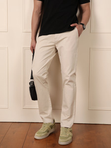 WROGN Slim Fit Men Beige Trousers