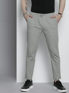 The Indian Garage Co. Slim Fit Men Grey Trousers