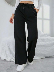 triraj Loose Fit Women Black Trousers