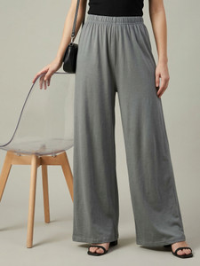 SATGURU KIRPA Loose Fit Women Grey Trousers - Image 5