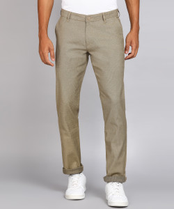 METRONAUT Slim Fit Men Khaki Trousers