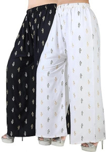 PALAZZO DESIGNS Relaxed Women Black, White Trousers