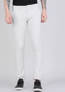 PETER ENGLAND Regular Fit Men Grey Trousers