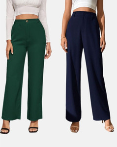 NUCOUTHS the style you love Regular Fit Women Green, Blue Trousers