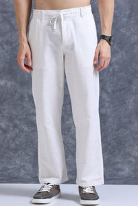 M Q Denim Regular Fit Men White Trousers