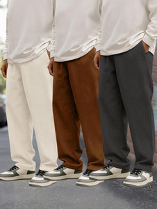 METRONAUT Relaxed Men Beige, Brown, Grey Trousers