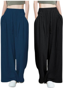 Leriya Fashion Regular Fit Women Blue, Black Trousers