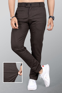 INDICLUB Relaxed Men Brown Trousers