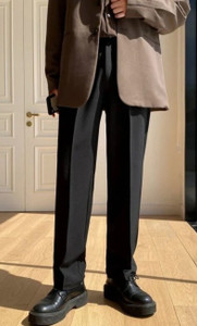 RAZAA FASHION Straight Fit Men Black Trousers