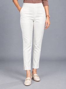 Dollar Missy Straight Fit Women White Trousers