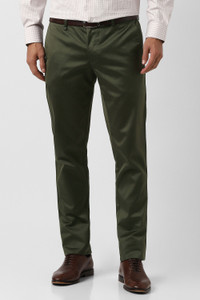 VAN HEUSEN Slim Fit Men Green Trousers