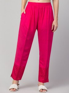FamBee Relaxed Women Pink Trousers