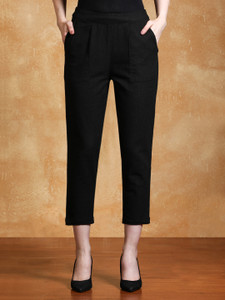 Jaipur Kurti Regular Fit Women Black Trousers
