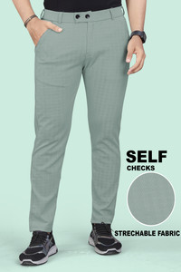 INDICLUB Regular Fit Men Light Green Trousers