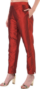 HouseOfCommon Relaxed Women Maroon Trousers