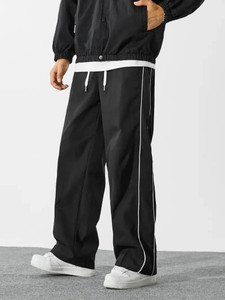 Lexrex Men Black Cotton Blend Trousers - Image 1