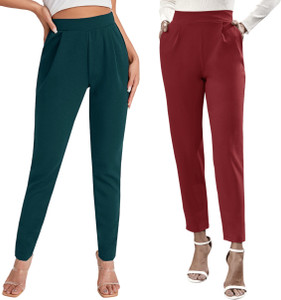 DTR FASHION Regular Fit Women Red, Green Trousers
