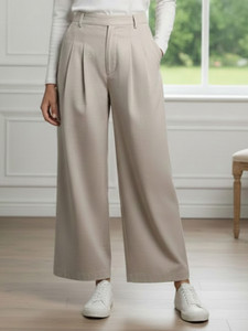 METRONAUT Flared Women Beige Trousers
