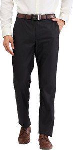 PARK AVENUE Regular Fit Men Black Trousers