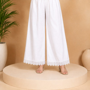 AA TEXTILE Loose Fit Women White Trousers