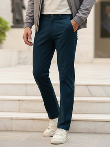 Urbano Fashion Slim Fit Men Dark Green Trousers