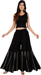 Mariyam Fashion Regular Fit Girls Black Trousers